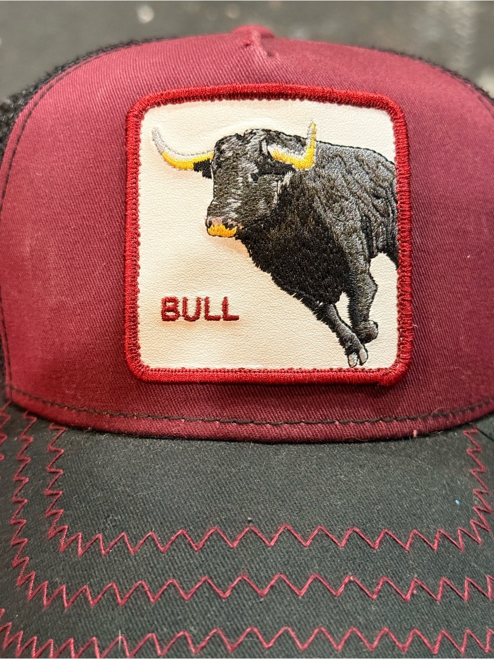 Maroon Bull Patch Goorin Bros. Trucker Hat - Men